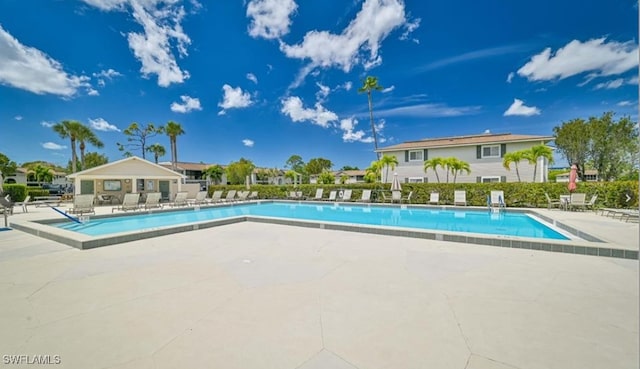 view of pool featuring a patio area