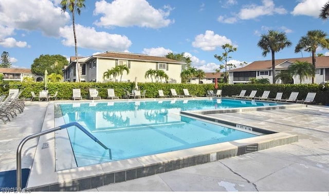 view of pool featuring a patio