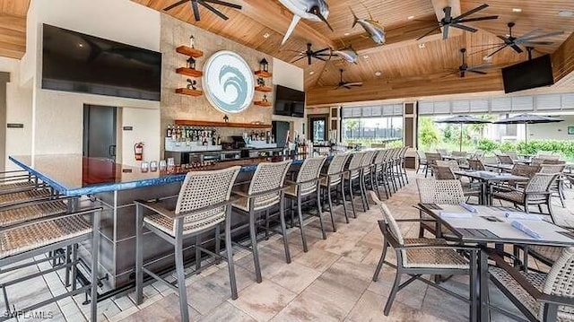 kitchen with wooden ceiling