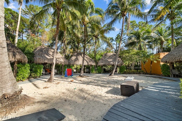 view of yard with a gazebo