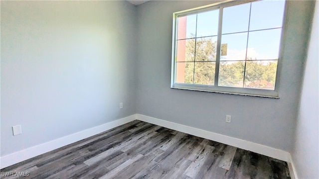 empty room with hardwood / wood-style flooring