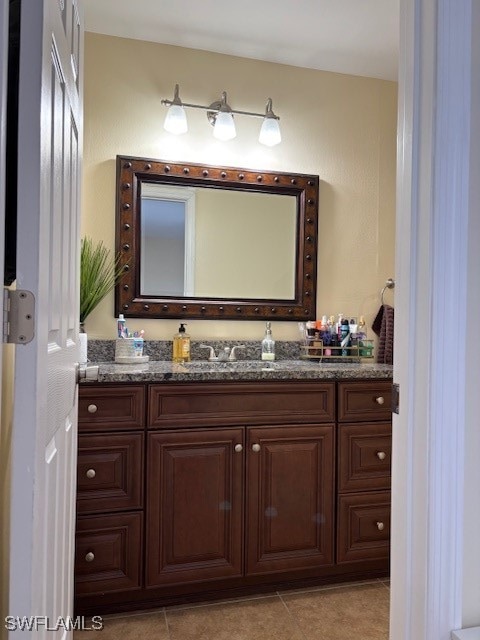 bathroom featuring vanity and tile patterned floors