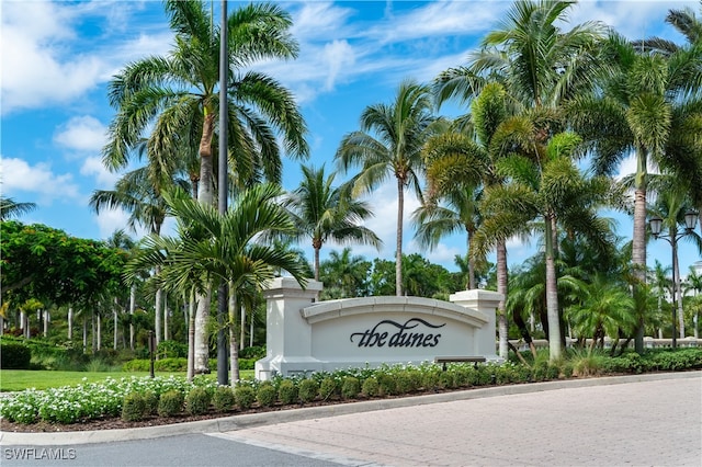 view of community sign