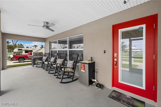 view of patio / terrace with ceiling fan