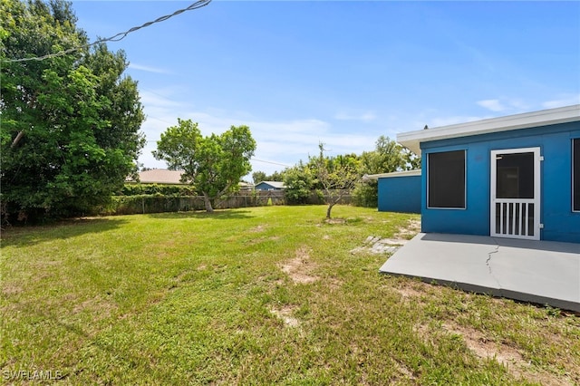 view of yard with a patio area