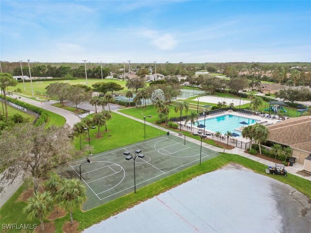 21566 Portrush Run, Estero, FL 33928 - drone / aerial view of a pool