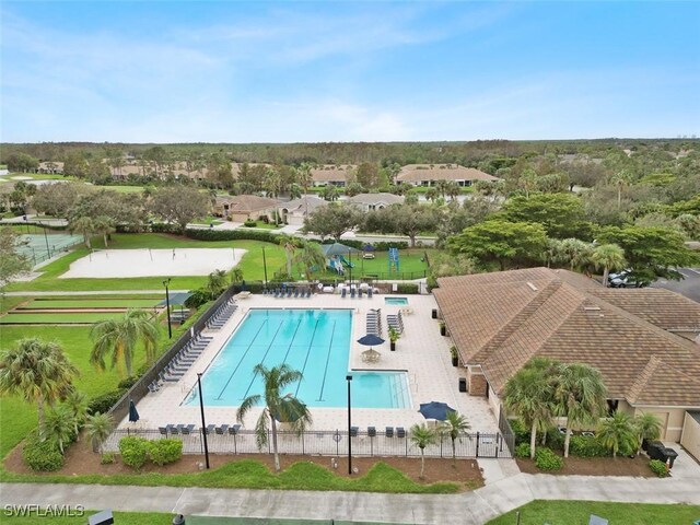 21566 Portrush Run, Estero, FL 33928 - community pool with a patio area