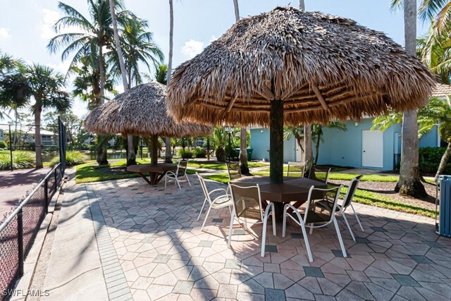 view of patio / terrace featuring a gazebo