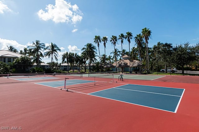 view of sport court featuring basketball hoop