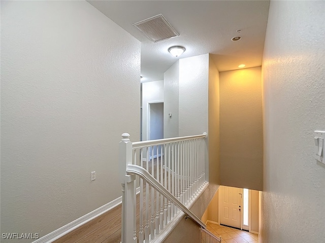 hall featuring light wood-type flooring