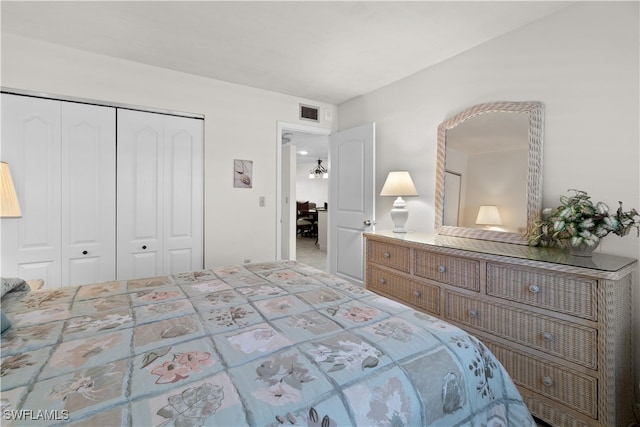 bedroom with a closet