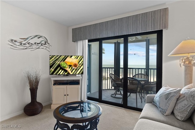 7500 Estero Blvd Unit 203, Fort Myers Beach, FL 33931 - carpeted living room featuring baseboards