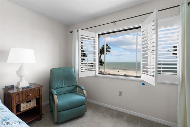 7500 Estero Blvd Unit 203, Fort Myers Beach, FL 33931 - carpeted bedroom with baseboards and a water view