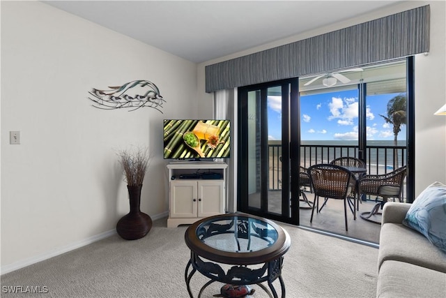7500 Estero Blvd Unit 203, Fort Myers Beach, FL 33931 - living area featuring carpet floors and baseboards