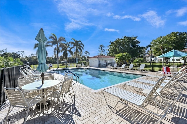 view of pool with a patio area