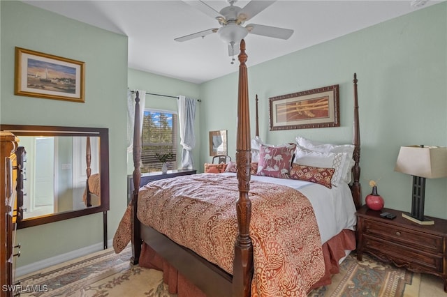 bedroom with ceiling fan