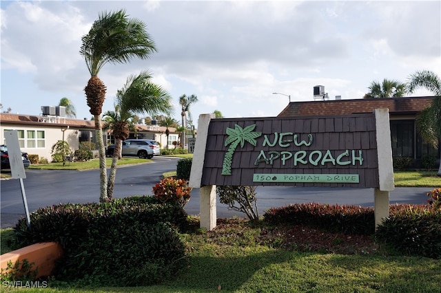 view of community sign