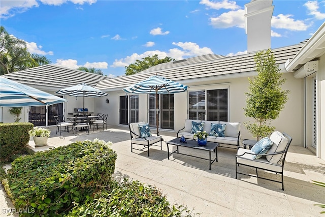 view of patio / terrace with an outdoor living space