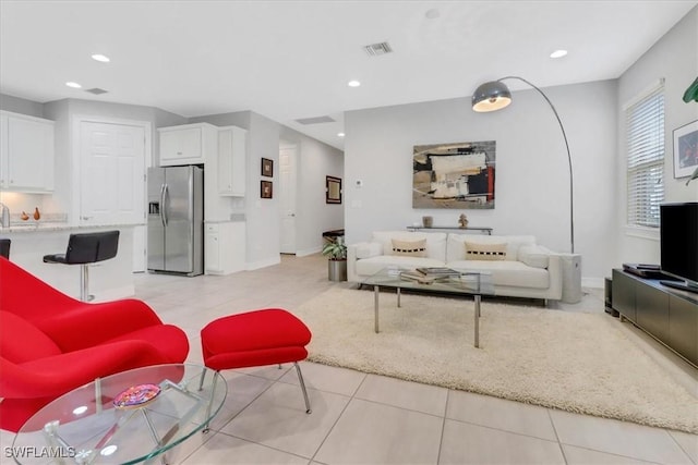 view of tiled living room