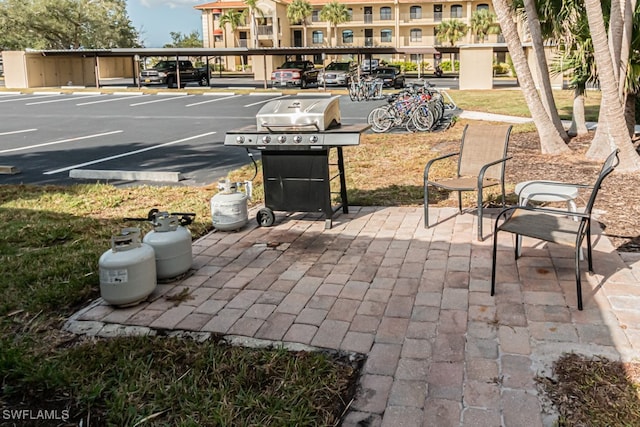 view of patio featuring area for grilling