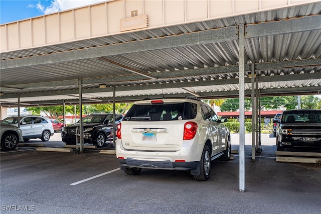 view of car parking with a carport