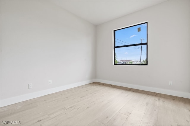 empty room featuring light wood-type flooring