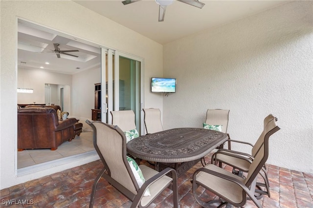 view of patio / terrace with ceiling fan