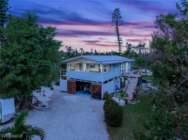 view of coastal inspired home