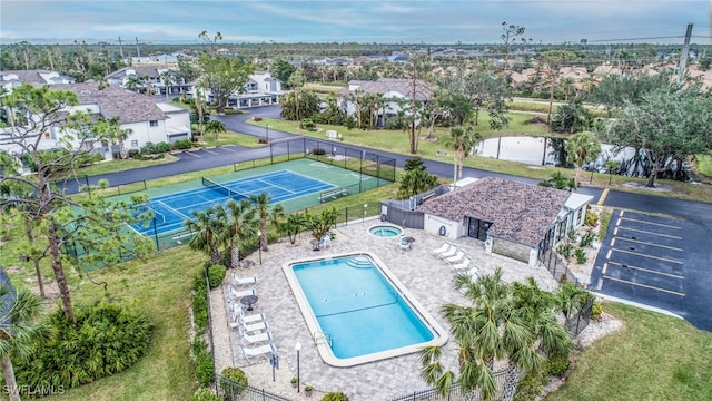 aerial view with a residential view