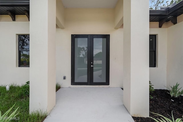 entrance to property with french doors