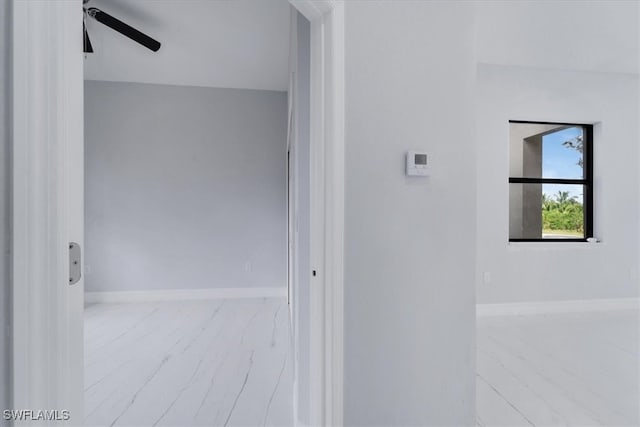 bathroom with ceiling fan