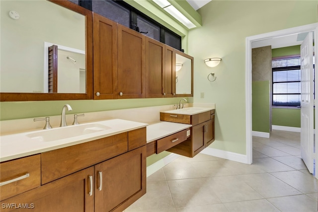 4632 Shearwater Ln, Naples, FL 34119 - full bath featuring baseboards, double vanity, and tile patterned floors