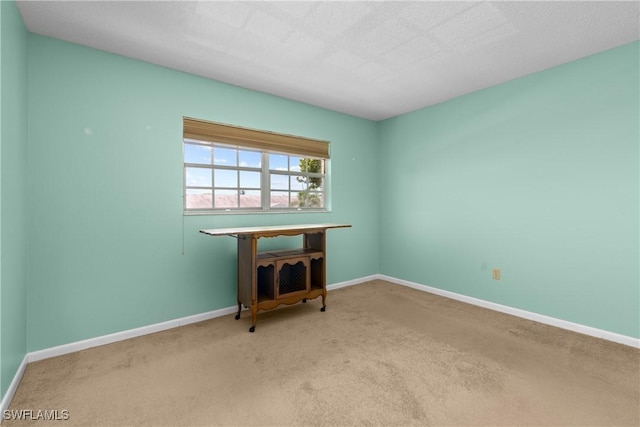 interior space with carpet floors and baseboards