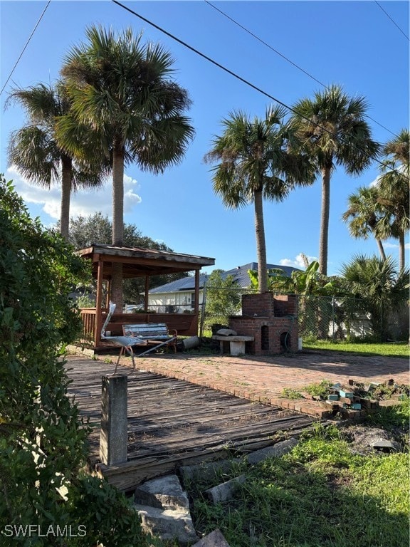 exterior space with a wooden deck