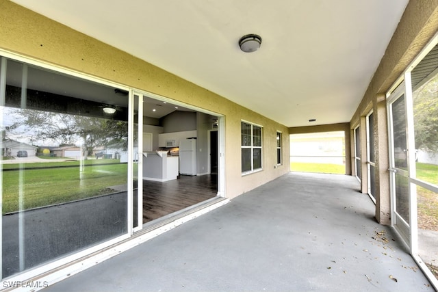 view of unfurnished sunroom