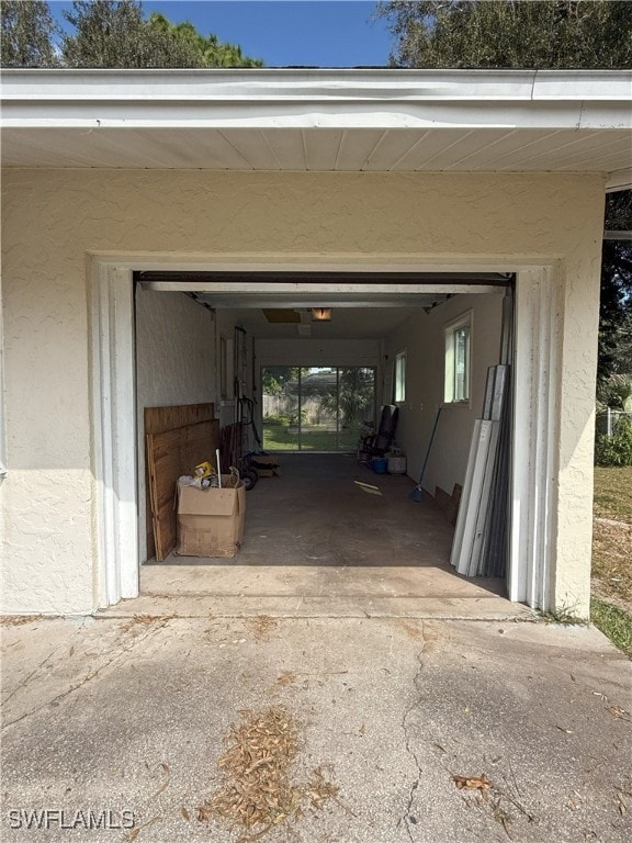 view of garage