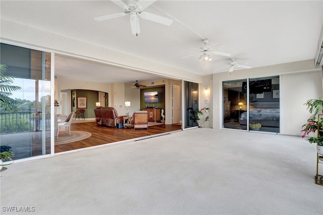 view of patio with ceiling fan