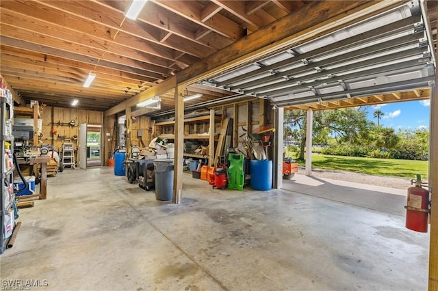 view of garage