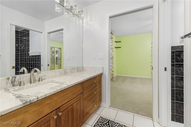 bathroom featuring vanity and tile patterned floors