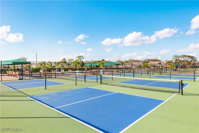 view of tennis court with basketball court