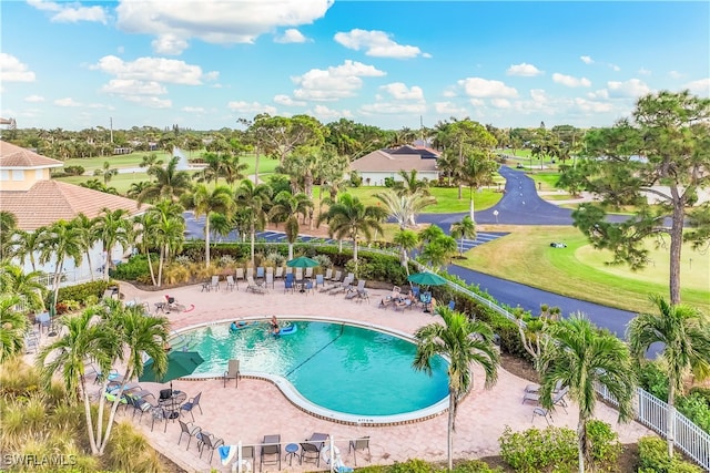 view of pool with a patio area