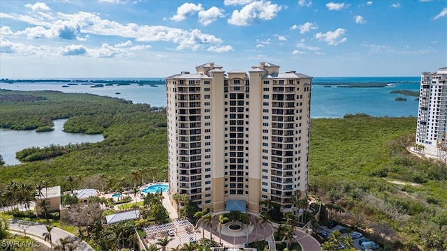 view of property with a water view