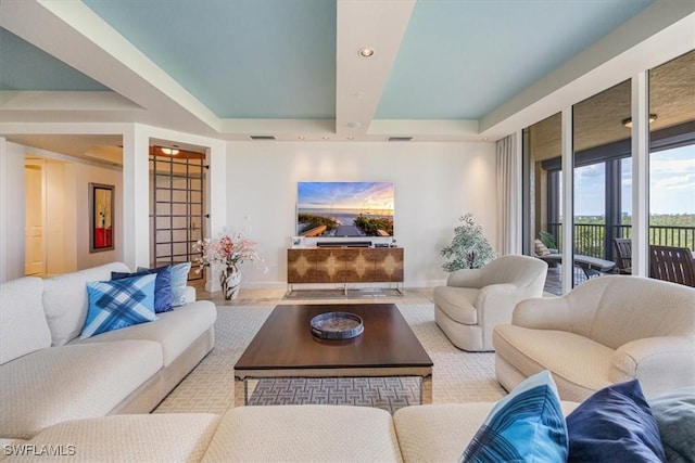 4875 Pelican Colony Blvd Unit 304, Bonita Springs, FL 34134 - living room featuring baseboards and recessed lighting
