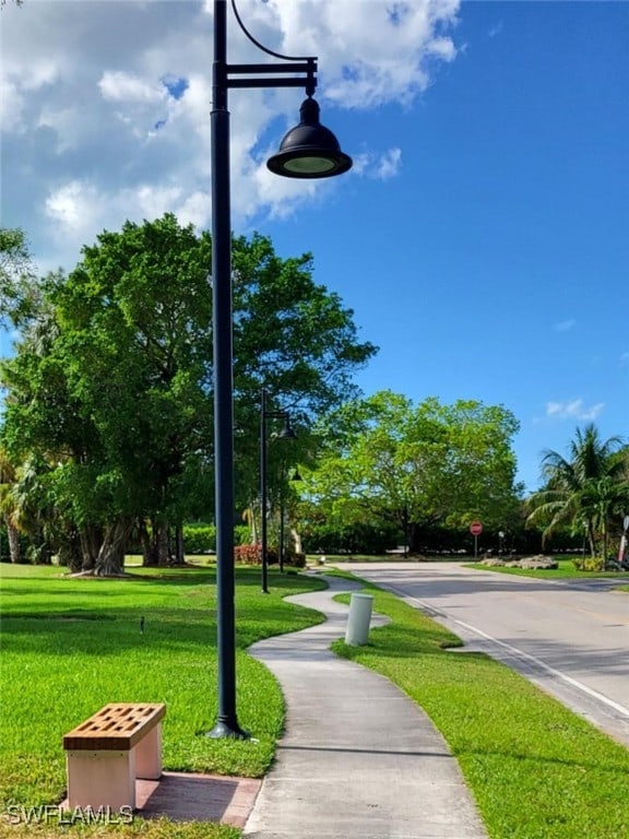 view of community featuring a yard