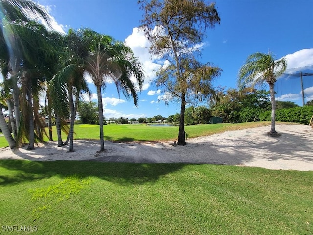 view of property's community featuring a yard