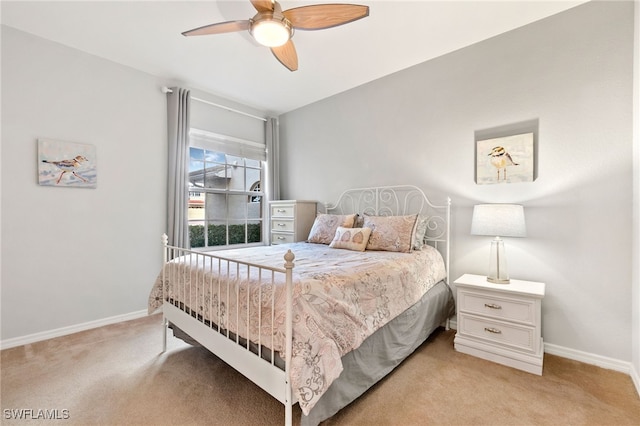 20301 E Calice Ct Unit 2002, Estero, FL 33928 - bedroom with light carpet, baseboards, and a ceiling fan