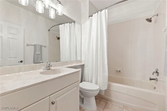 20301 E Calice Ct Unit 2002, Estero, FL 33928 - full bath with toilet, shower / tub combo, tile patterned flooring, and vanity