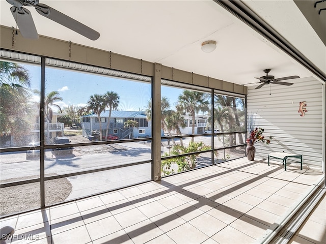 view of unfurnished sunroom