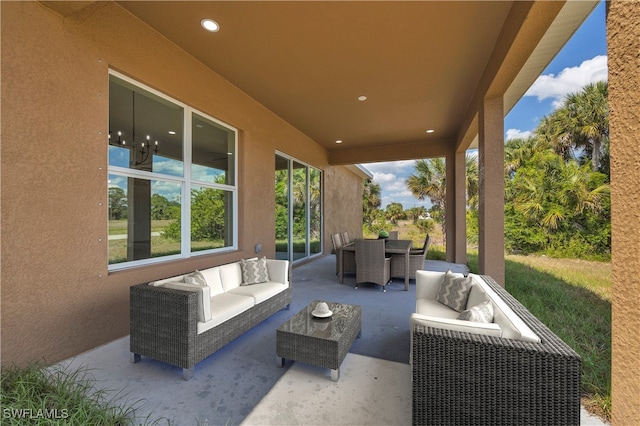 view of patio with outdoor lounge area