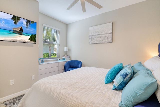 bedroom with ceiling fan